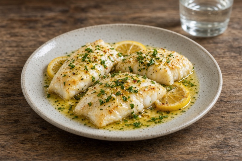 Lemon Garlic Butter Baked Cod
