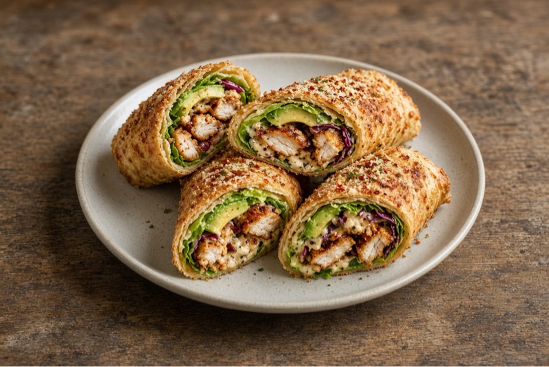 Crispy Garlic Parmesan Chicken Wraps