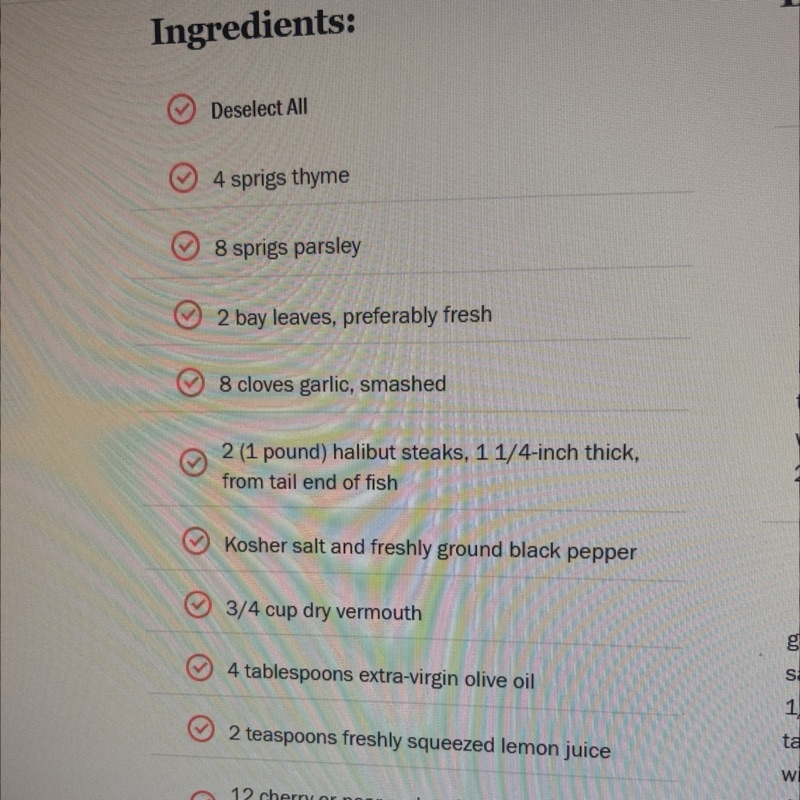 Halibut with Herbs and Vermouth