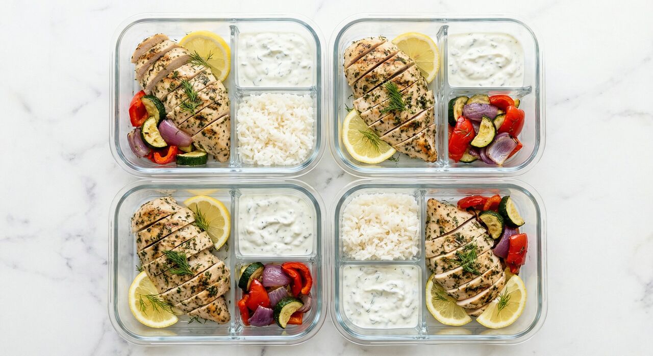 Greek Chicken & Rice Meal Prep