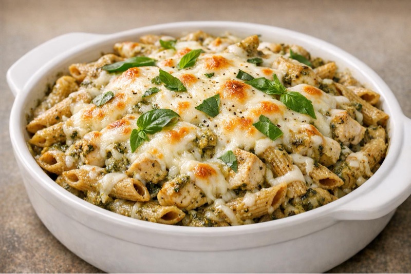 Baked Pesto Chicken Pasta